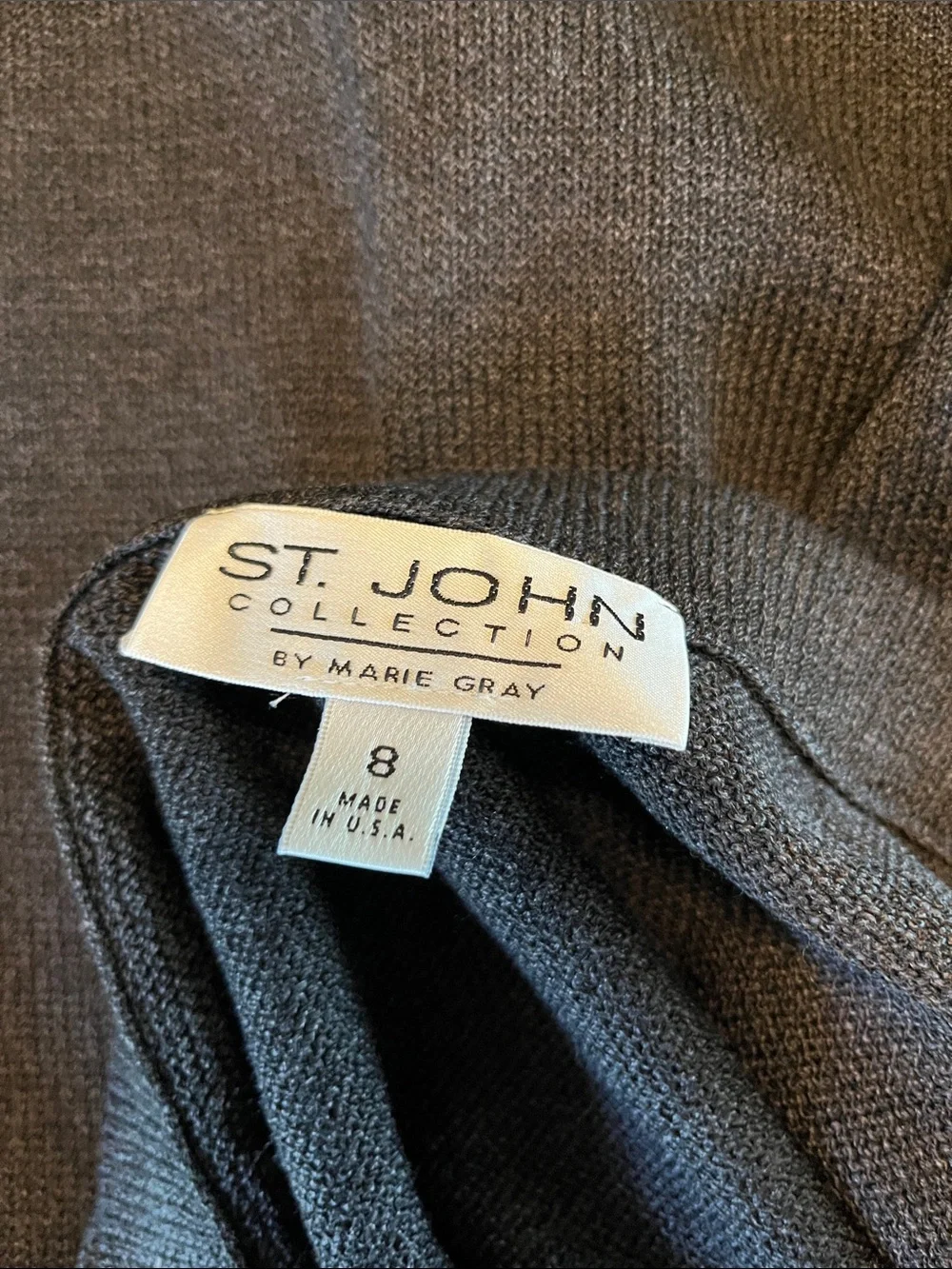 St John Collection Gray Midi Shirt Sz 8 Santana Knit